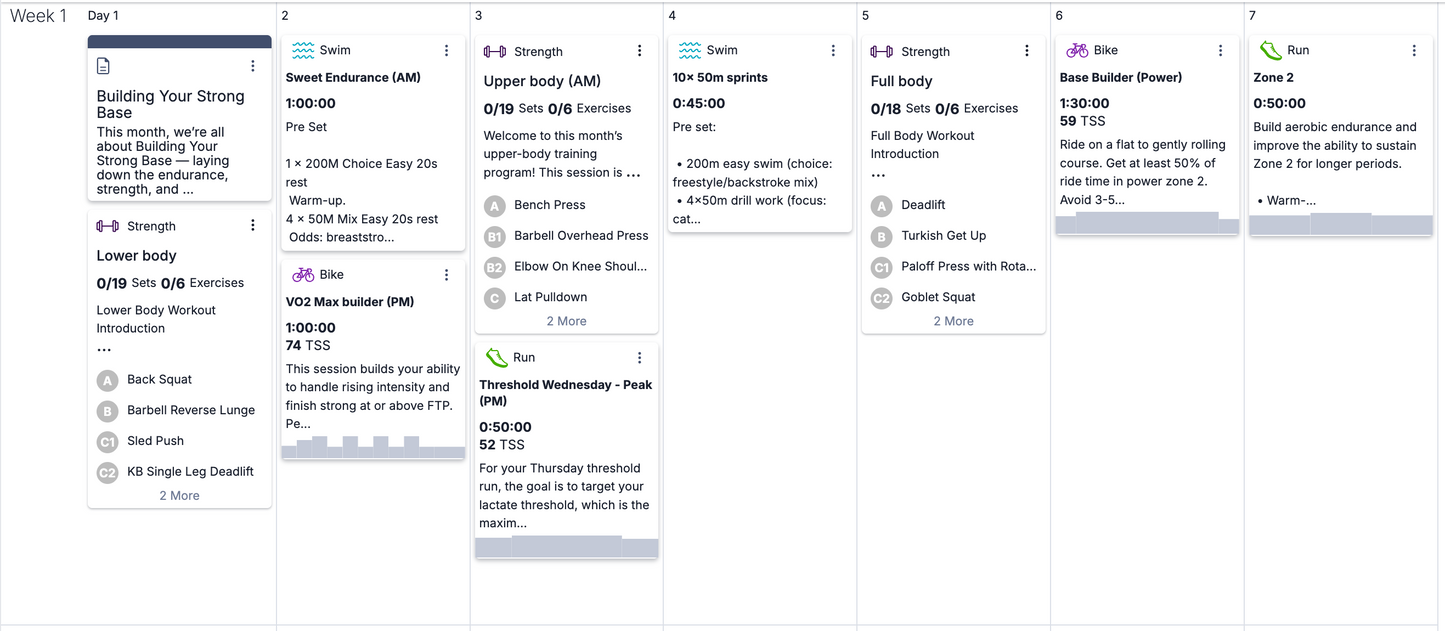 Triathlon 70.3 Hybrid Athlete - 16 Week Race Day Plan