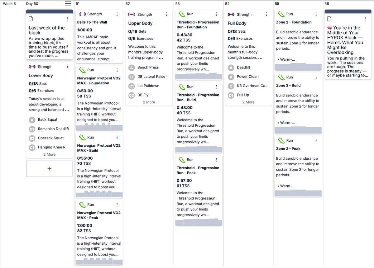Hyrox Hybrid Athlete - 16 Week Race Day Training Plan